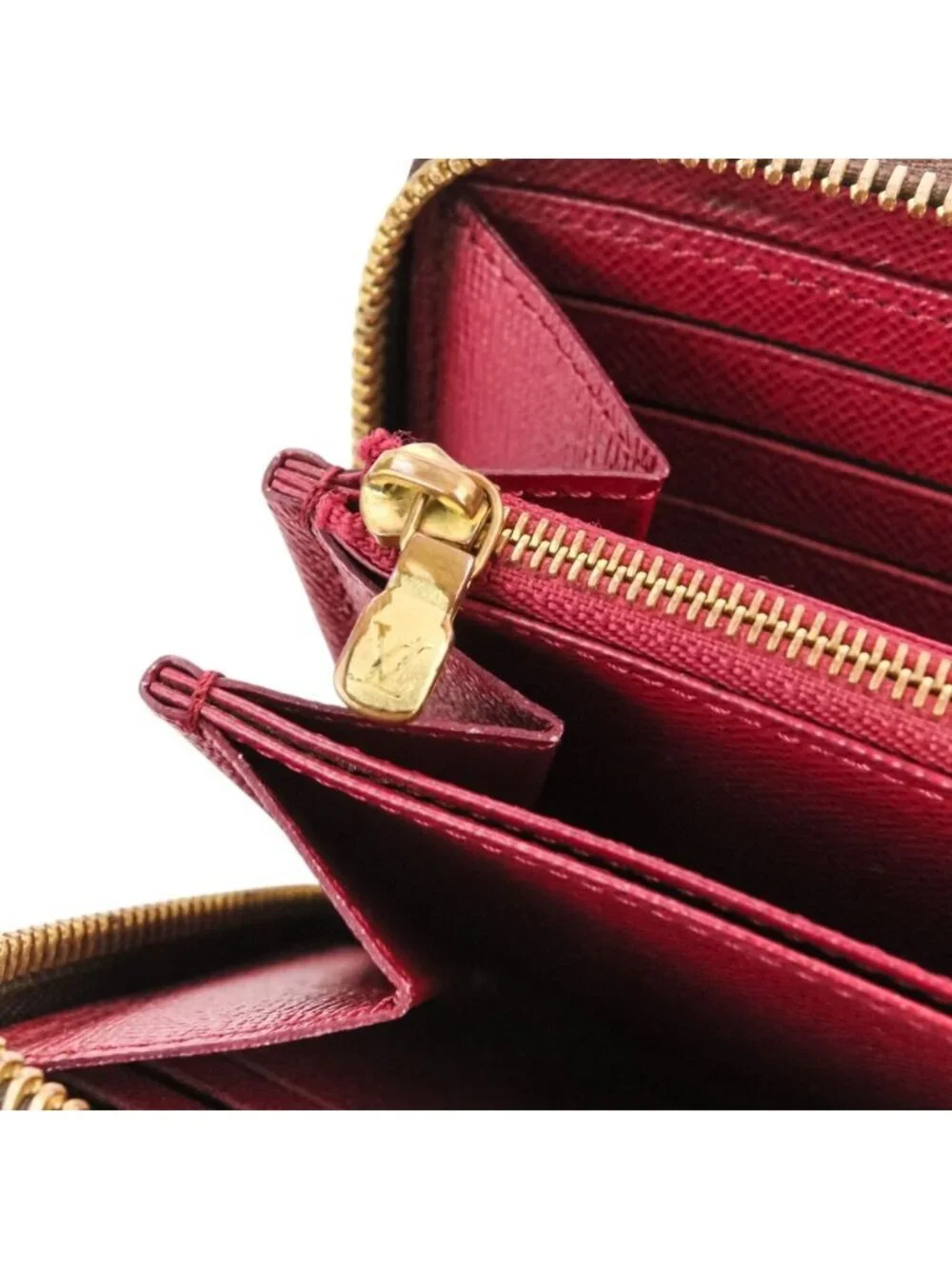 Louis Vuitton Monogram Zippy Wallet Fuchsia Pink Brown